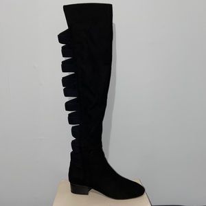 NINE WEST knee high black strappy boots new